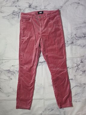 Paige Hoxton Ankle Velvet Dusty Pink Skinny Jeans